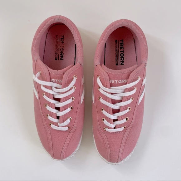 TRETORN Women's Pink White Gold Nylite Canvas Sneakers Size 8.5 - Picture 4 of 8